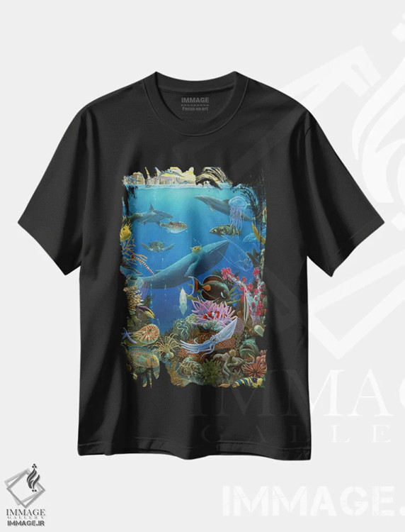 تیشرت مشکی طرح دار – تیشرت طبیعت ,لبه آب اثر چارلز لین براگ immage.ir