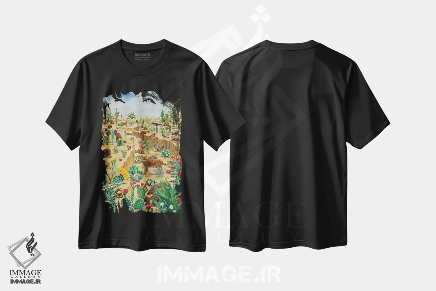 تیشرت مشکی طرح دار – تیشرت طبیعت ,آخرین واحه اثر چارلز لین براگ فروشگاه ایماژ
