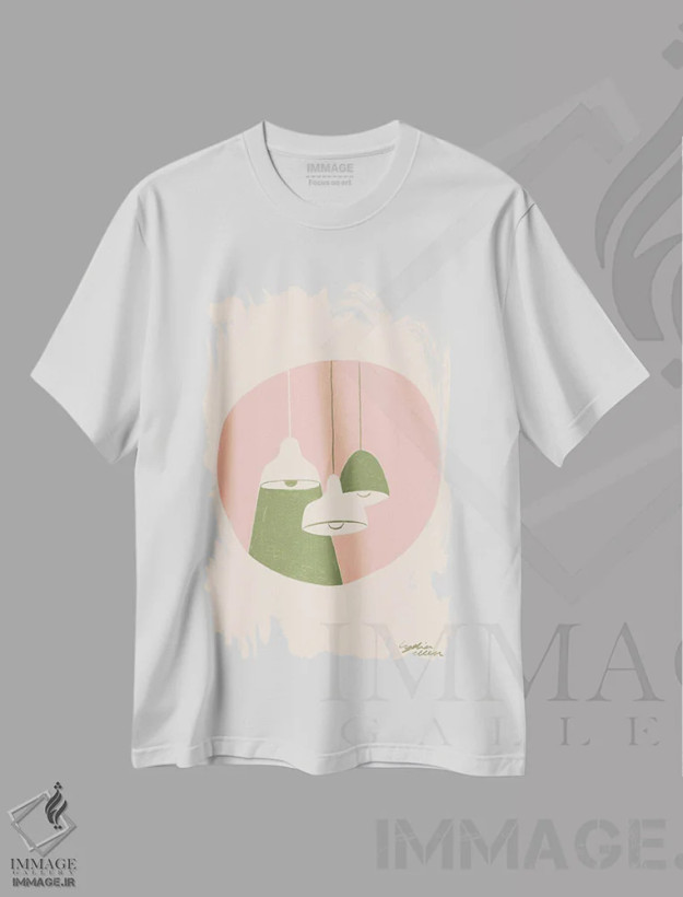 تیشرت سفید طرح دار – تیشرت مینیمال ,درخشان اثر لیدیا الن فروشگاه ایماژ