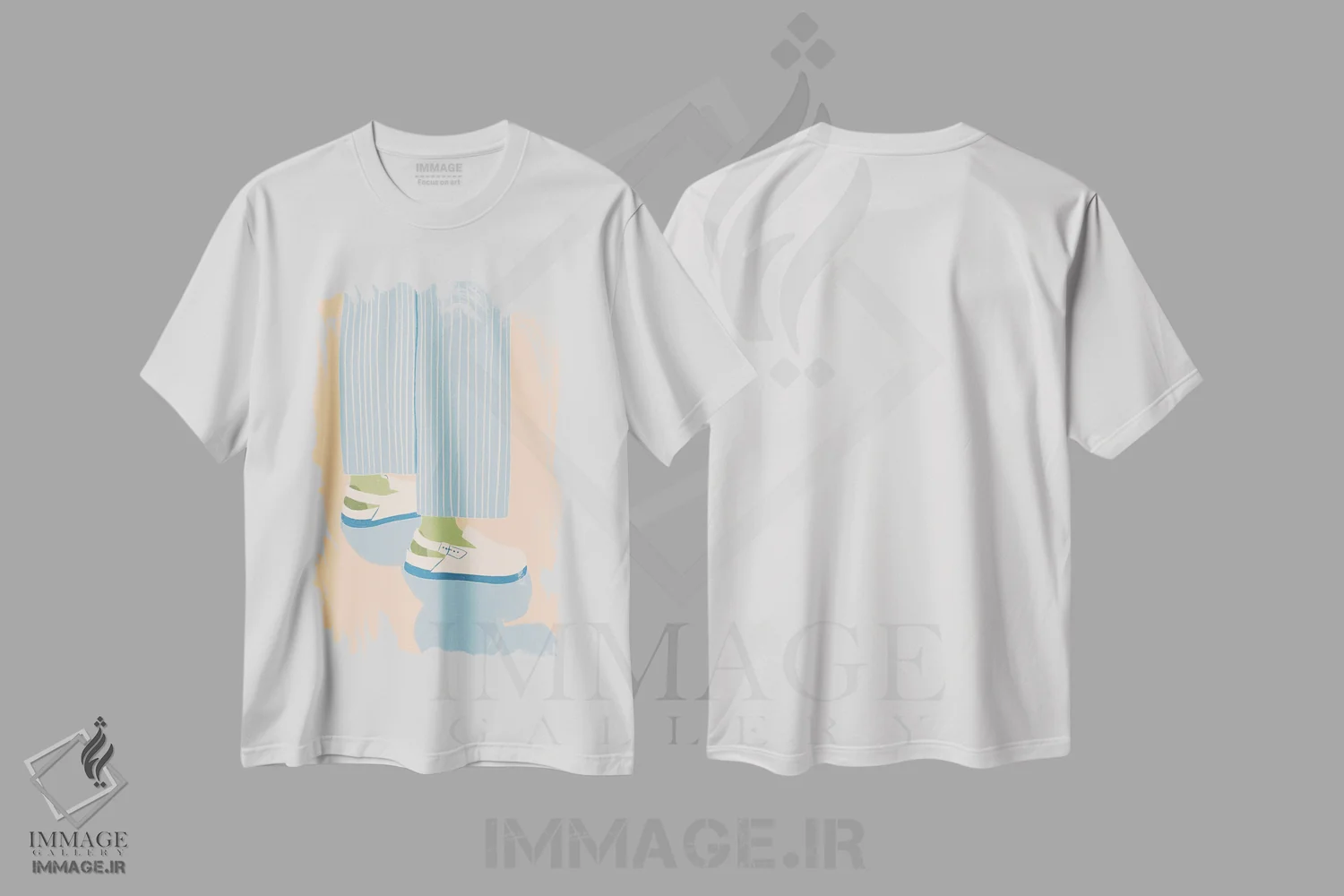 تیشرت سفید طرح دار – تیشرت هندسی ,راحت اثر لیدیا الن immage.ir