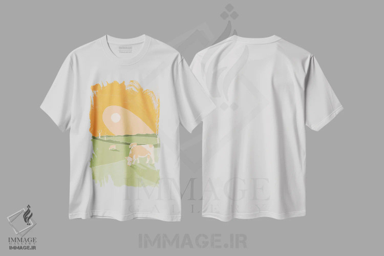 تیشرت سفید طرح دار – تیشرت طبیعت ,نورفولک اثر لیدیا الن immage.ir