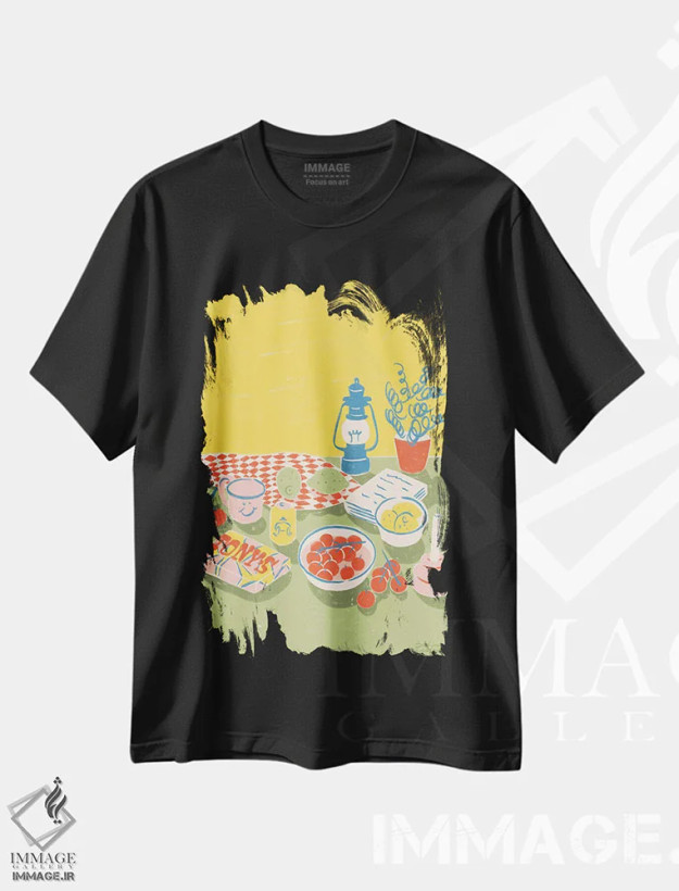 تیشرت مشکی طرح دار – تیشرت فانتزی ,لیموناد اثر لیدیا الن فروشگاه ایماژ