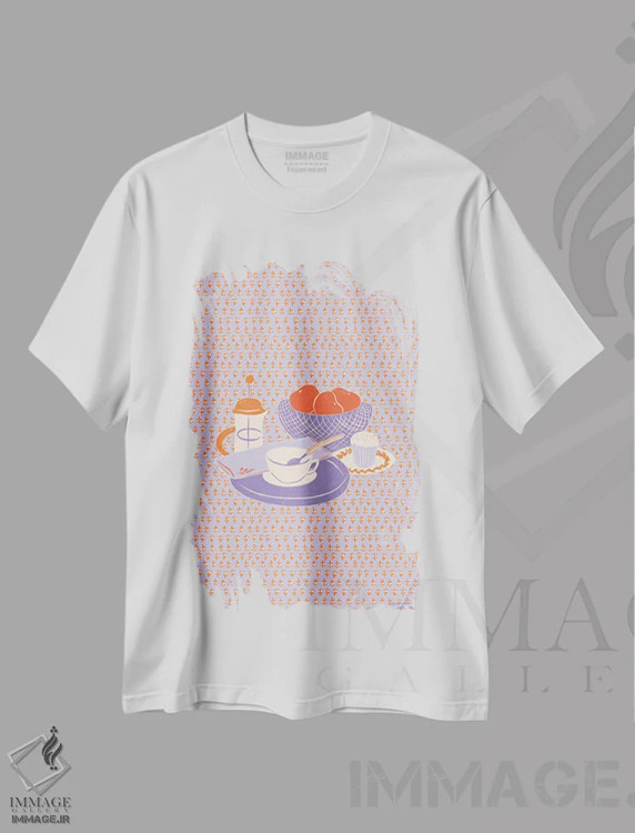 تیشرت سفید طرح دار – تیشرت هنری ,طرح اثر لیدیا الن immage.ir
