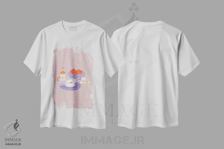 تیشرت سفید طرح دار – تیشرت هنری ,طرح اثر لیدیا الن immage.ir