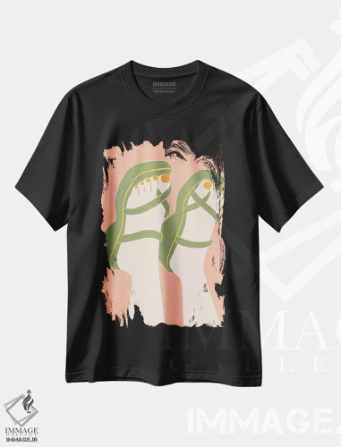 تیشرت مشکی طرح دار – تیشرت مد ,صندل ها اثر لیدیا الن فروشگاه ایماژ