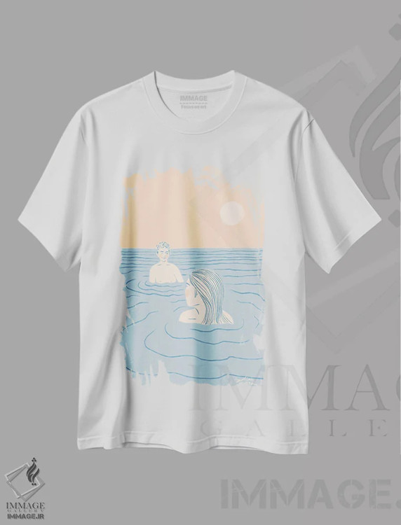 تیشرت سفید طرح دار – تیشرت فضایی ,سس دیپ اثر لیدیا الن immage.ir
