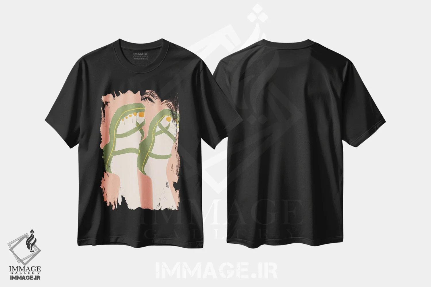 تیشرت مشکی طرح دار – تیشرت مد ,صندل ها اثر لیدیا الن فروشگاه ایماژ