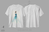 تیشرت سفید طرح دار – تیشرت هنری زنانه ,پیراهن آبی I اثر لیلی کِی immage.ir