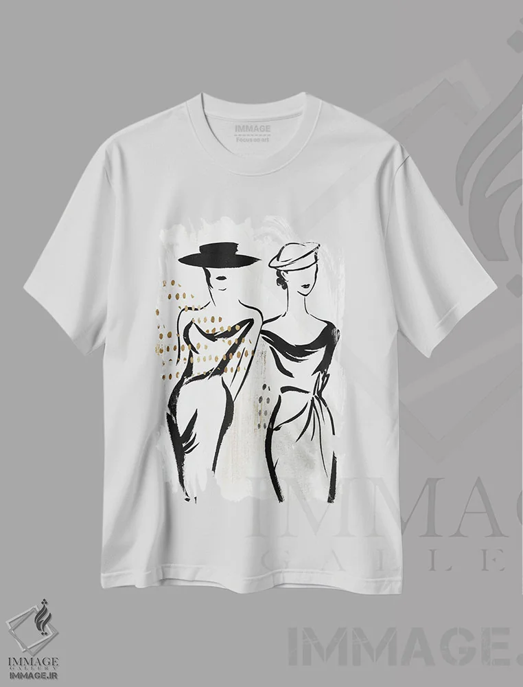 تیشرت سفید طرح دار – تیشرت مدرن هنری ,مدل های مد I اثر لیلی کِی immage.ir