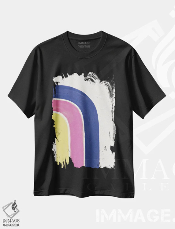 تیشرت مشکی طرح دار – تیشرت مینیمال ,رنگین کمان گونه ها یک اثر لیا یورک فروشگاه ایماژ