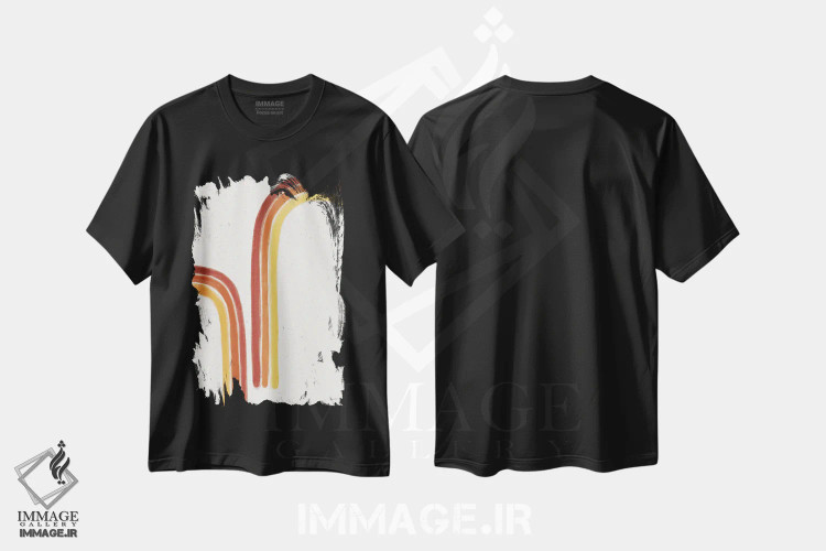 تیشرت مشکی طرح دار – تیشرت طبیعت ,رنگین کمان پاییز دوم اثر لیا یورک immage.ir