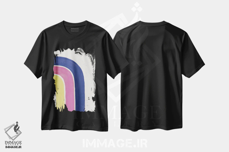 تیشرت مشکی طرح دار – تیشرت مینیمال ,رنگین کمان گونه ها یک اثر لیا یورک فروشگاه ایماژ