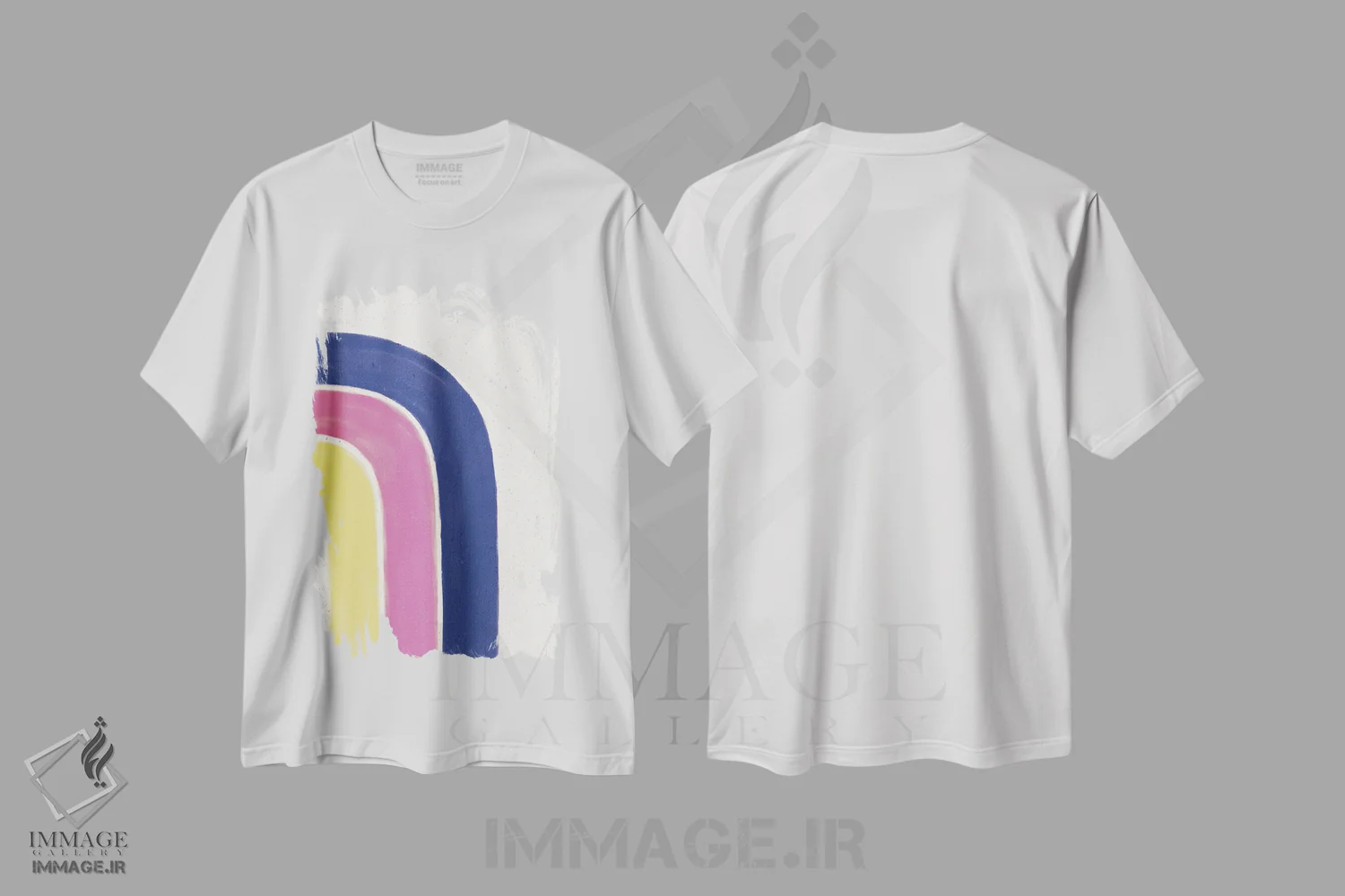 تیشرت سفید طرح دار – تیشرت مینیمال ,رنگین کمان گونه ها یک اثر لیا یورک immage.ir