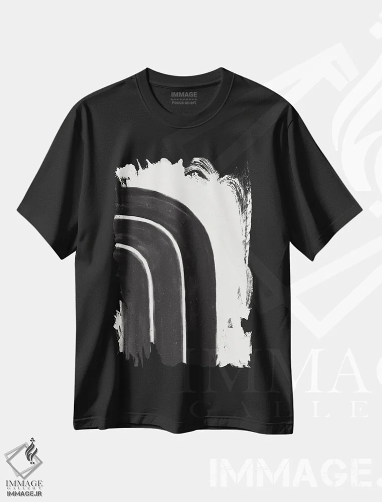 تیشرت مشکی طرح دار – تیشرت مینیمال ,رنگین کمان سیاه و سفید یک اثر لیا یورک immage.ir