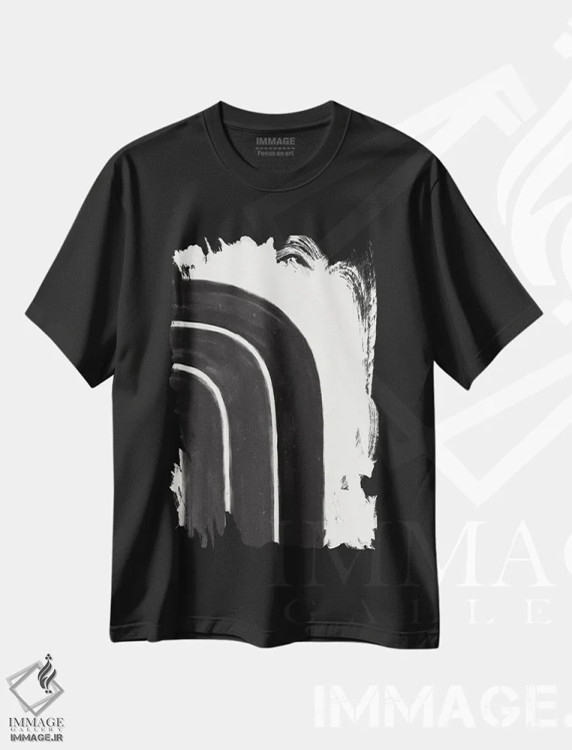 تیشرت مشکی طرح دار – تیشرت مینیمال ,رنگین کمان سیاه و سفید یک اثر لیا یورک immage.ir