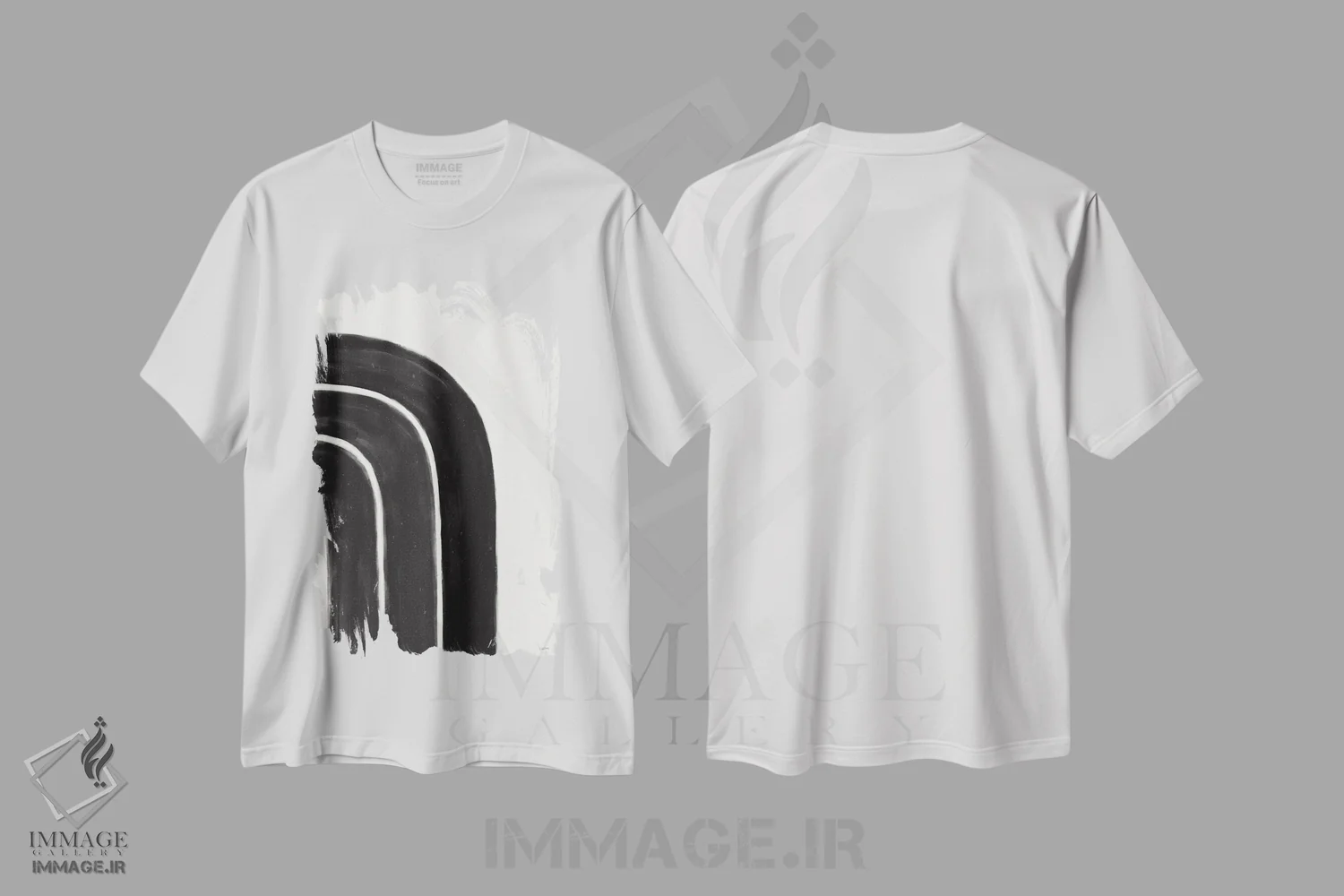 تیشرت سفید طرح دار – تیشرت مینیمال ,رنگین کمان سیاه و سفید یک اثر لیا یورک فروشگاه ایماژ