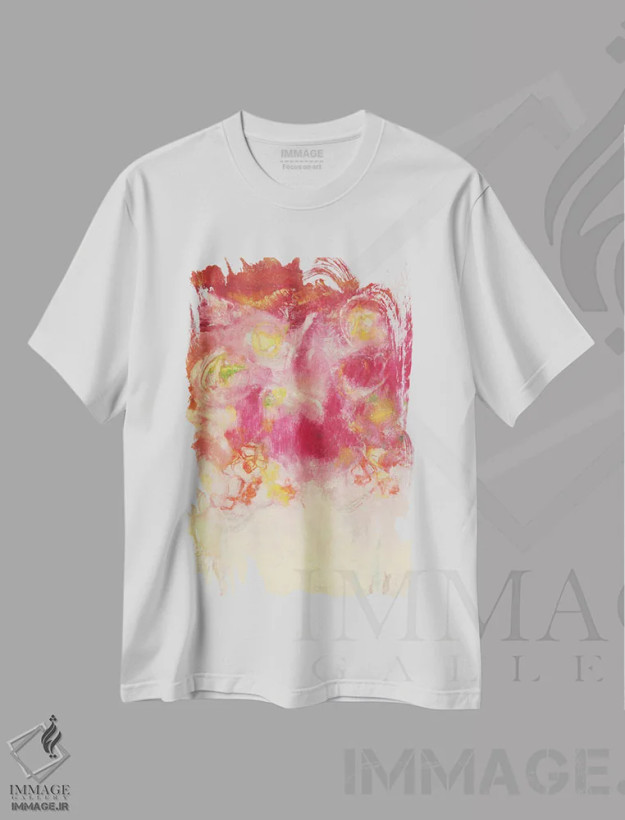 تیشرت سفید طرح دار – تیشرت گلدار ,رزهای ویکتوریا اثر لیز سن آندره فروشگاه ایماژ