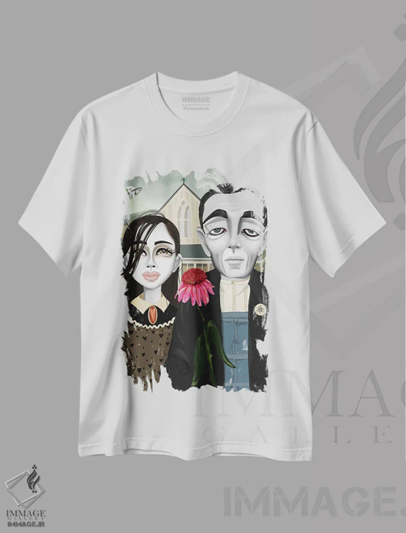 تیشرت سفید طرح دار – تیشرت فانتزی ,انتقال ها اثر لیزی فالکون فروشگاه ایماژ