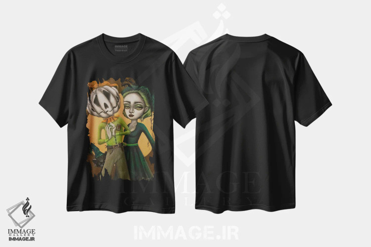 تیشرت مشکی طرح دار – تیشرت فانتزی ,نور سرگردان اثر لیزی فالکون immage.ir