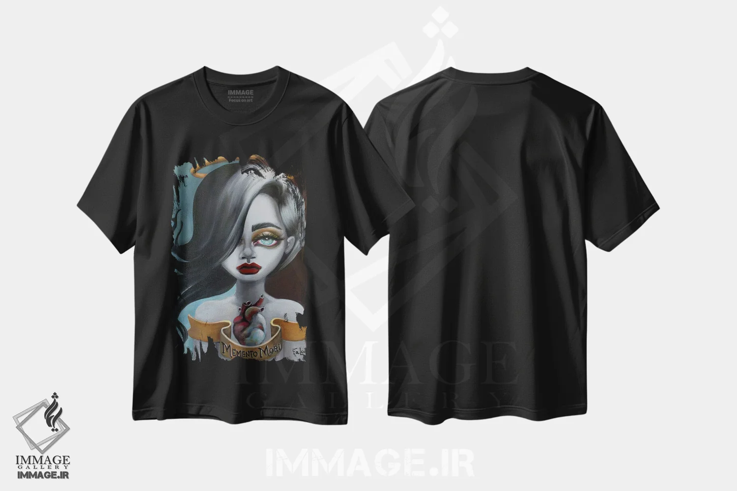 تیشرت مشکی طرح دار – تیشرت هنری مفهومی ,یاد مرگ اثر لیزی فالکون immage.ir