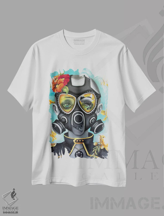 تیشرت سفید طرح دار – تیشرت هنری زنانه ,پرواز قناری اثر لیزی فالکون immage.ir