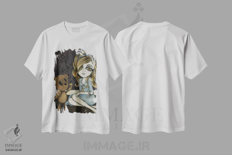 تیشرت سفید طرح دار – تیشرت هنری ,چرا این قدر غمگین؟ اثر لیزی فالکون فروشگاه ایماژ