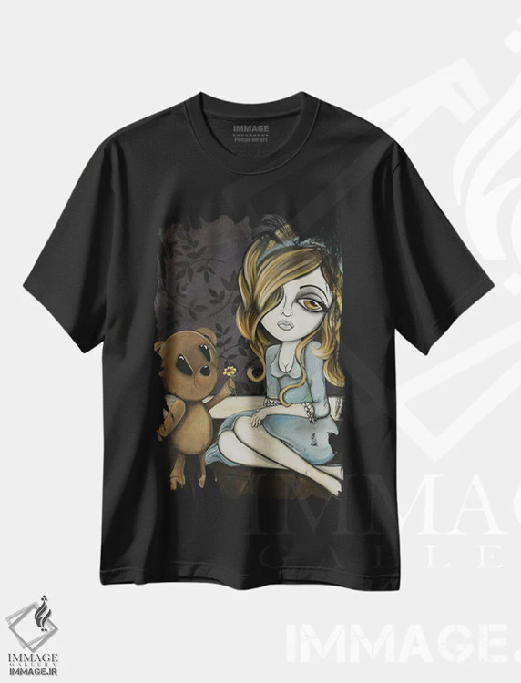 تیشرت مشکی طرح دار – تیشرت هنری ,چرا این قدر غمگین؟ اثر لیزی فالکون immage.ir