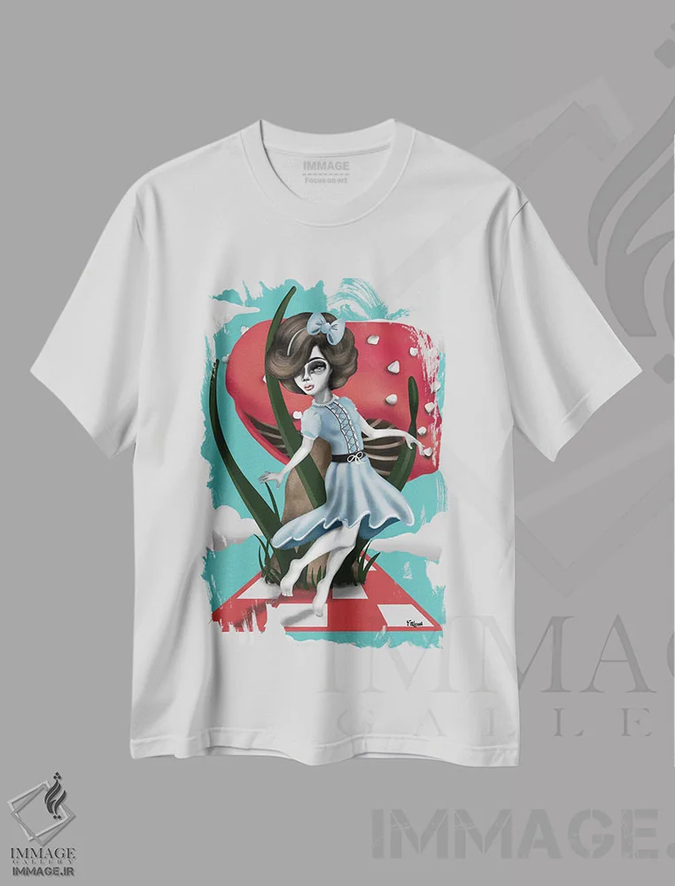 تیشرت سفید طرح دار – تیشرت فانتزی ,بیش از حد پیش رفته اثر لیزی فالکون immage.ir