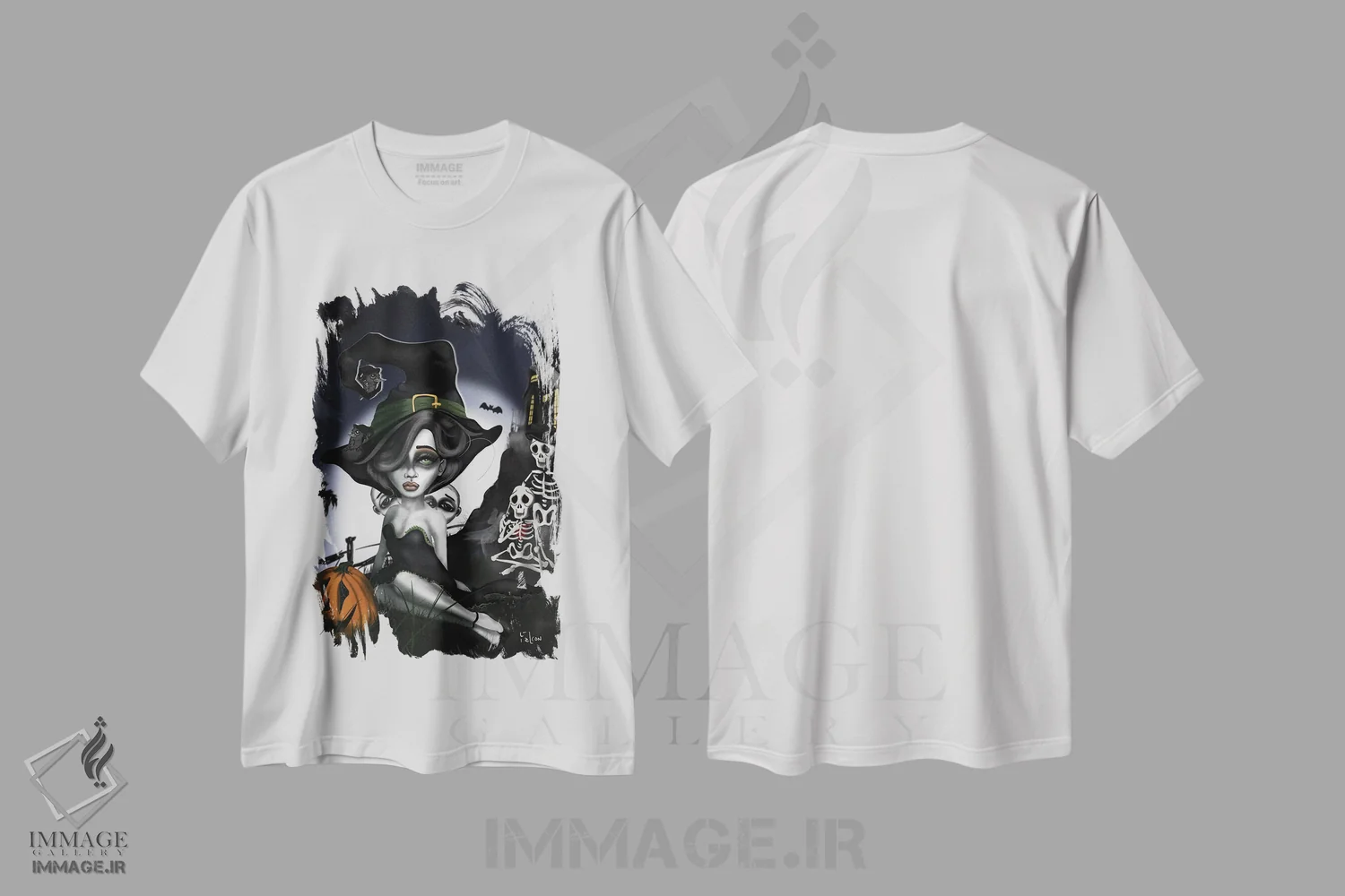تیشرت سفید طرح دار – تیشرت جادوگران ,تسخیر اثر لیزی فالکون immage.ir