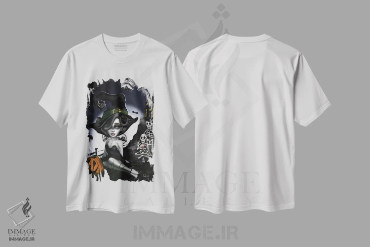 تیشرت سفید طرح دار – تیشرت جادوگران ,تسخیر اثر لیزی فالکون immage.ir