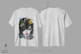 تیشرت سفید طرح دار – تیشرت زنانه ,جنگجو اثر لیزی فالکون فروشگاه ایماژ