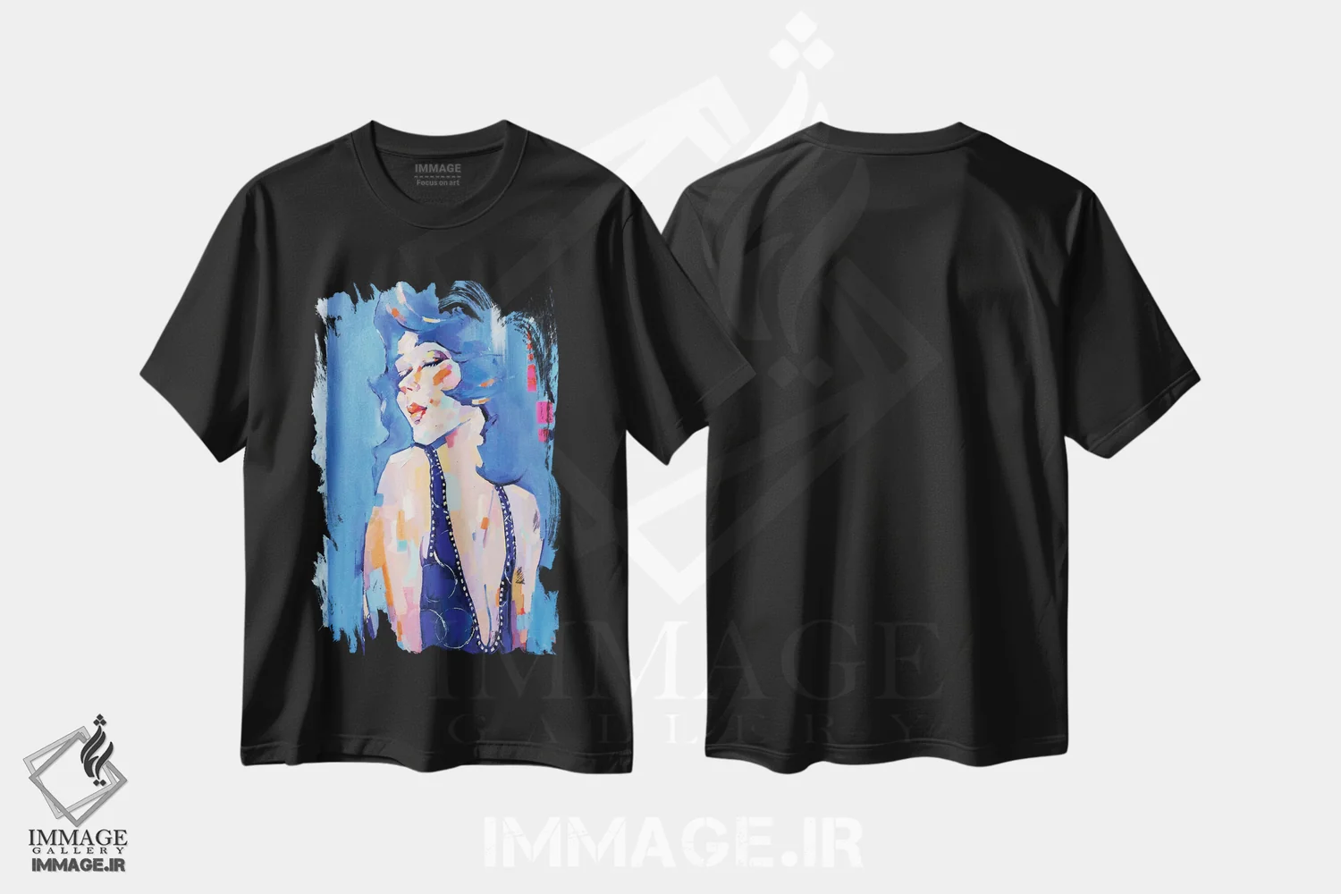 تیشرت مشکی طرح دار – تیشرت موسیقی ,ژیمنوپدی اثر لی ژو immage.ir