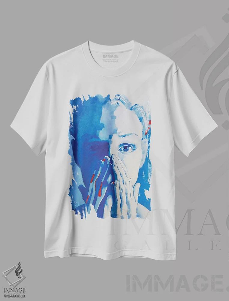 تیشرت سفید طرح دار – تیشرت هنری ,دید شبانه اثر لی ژو فروشگاه ایماژ