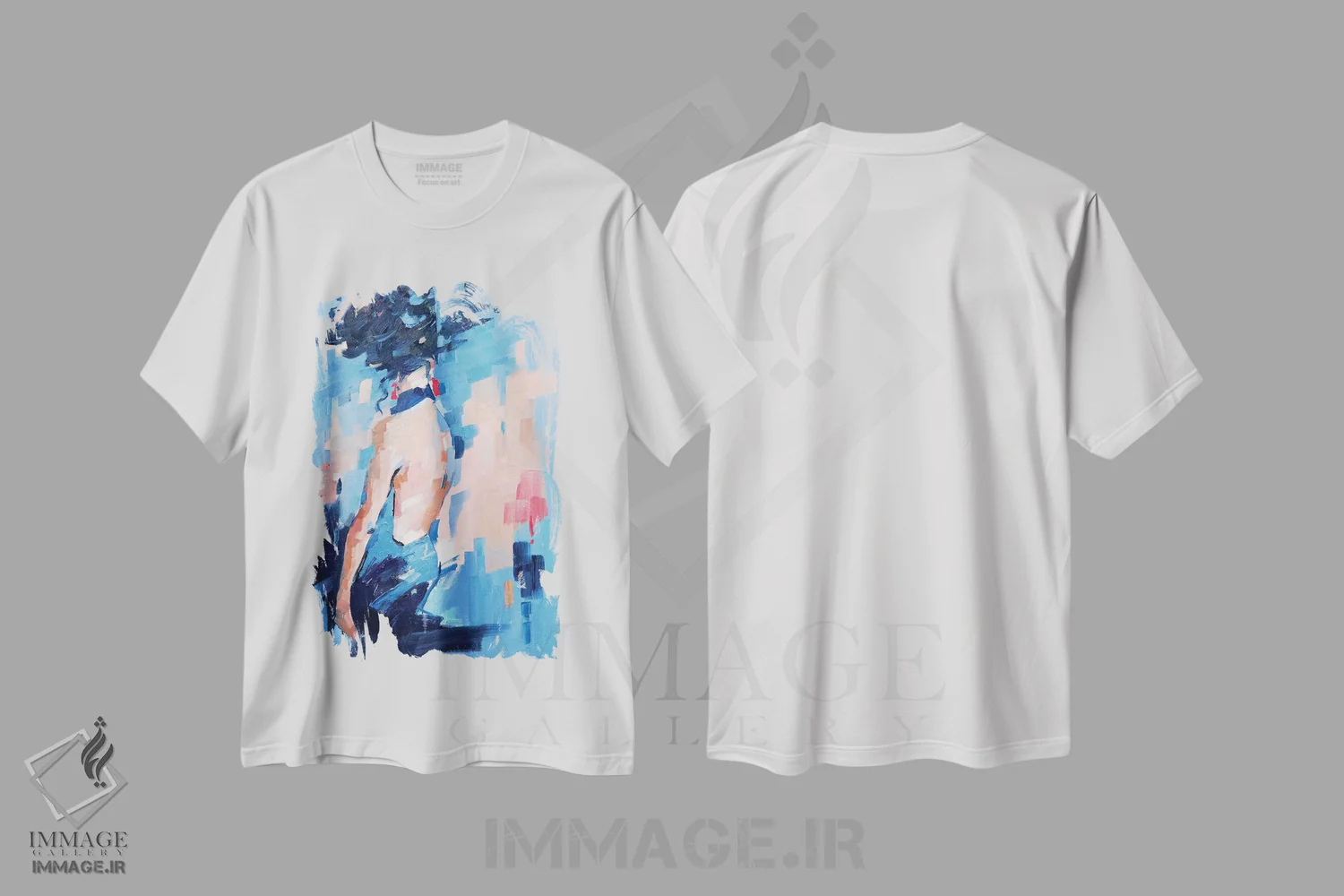 تیشرت سفید طرح دار – تیشرت آبستره ,منتظر بمان و ببین اثر لی ژو immage.ir