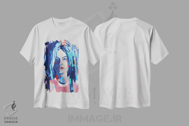 تیشرت سفید طرح دار – تیشرت هنری ,ایمان راسخ اثر لی ژو فروشگاه ایماژ