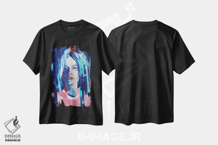 تیشرت مشکی طرح دار – تیشرت هنری ,ایمان راسخ اثر لی ژو immage.ir