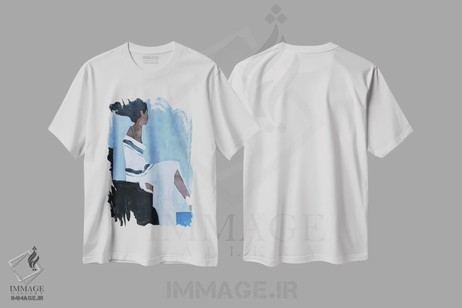 تیشرت سفید طرح دار – تیشرت هنری ,تنهایی اثر لی ژو فروشگاه ایماژ