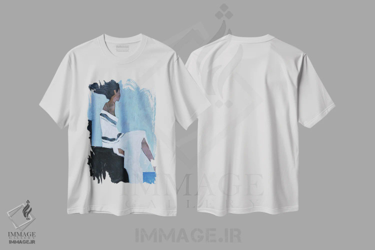 تیشرت سفید طرح دار – تیشرت هنری ,تنهایی اثر لی ژو فروشگاه ایماژ