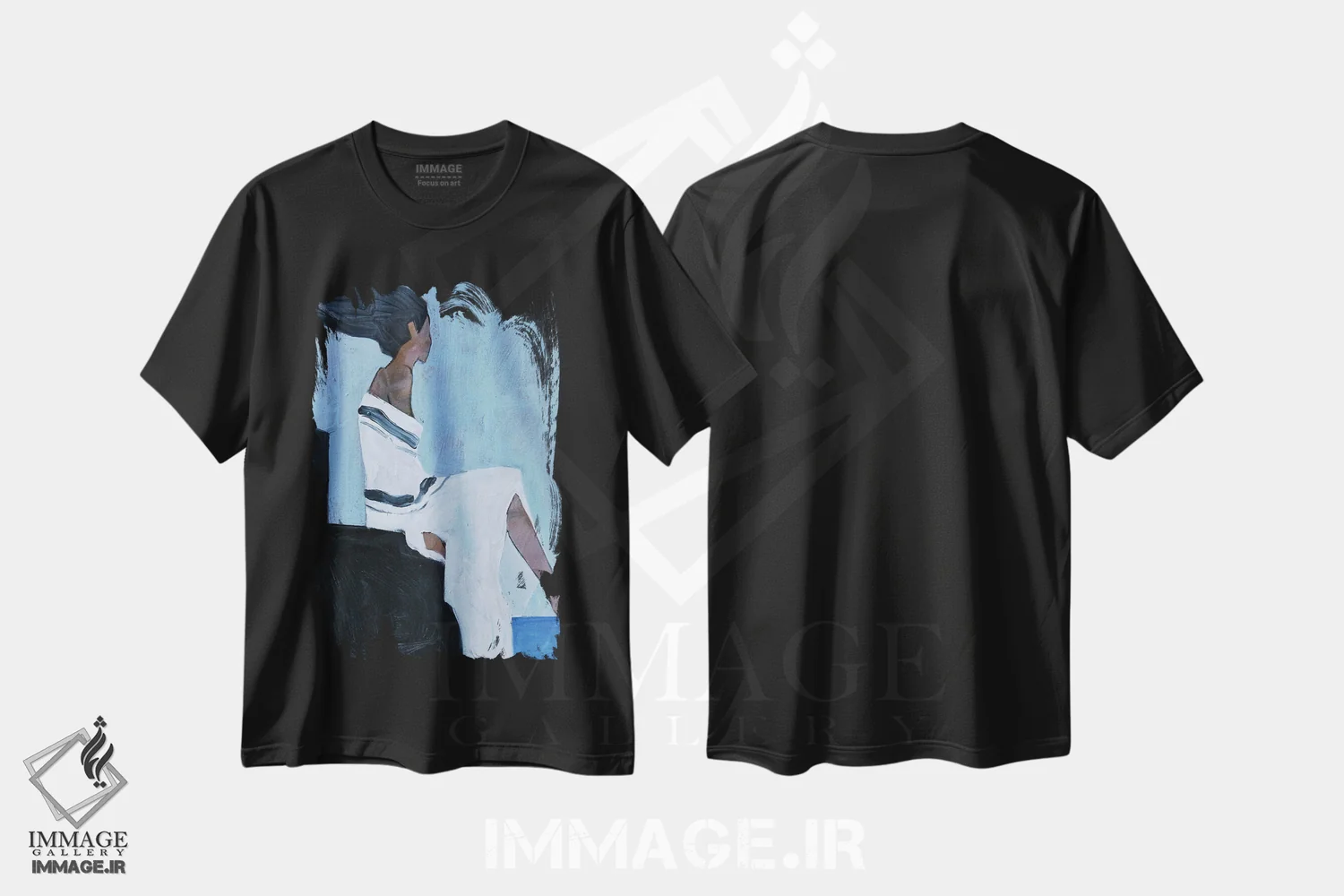 تیشرت مشکی طرح دار – تیشرت هنری ,تنهایی اثر لی ژو immage.ir