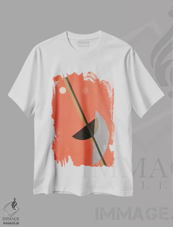 تیشرت سفید طرح دار – تیشرت آبستره هندسی ,کا اثر لازلو موهولی-ناگی immage.ir