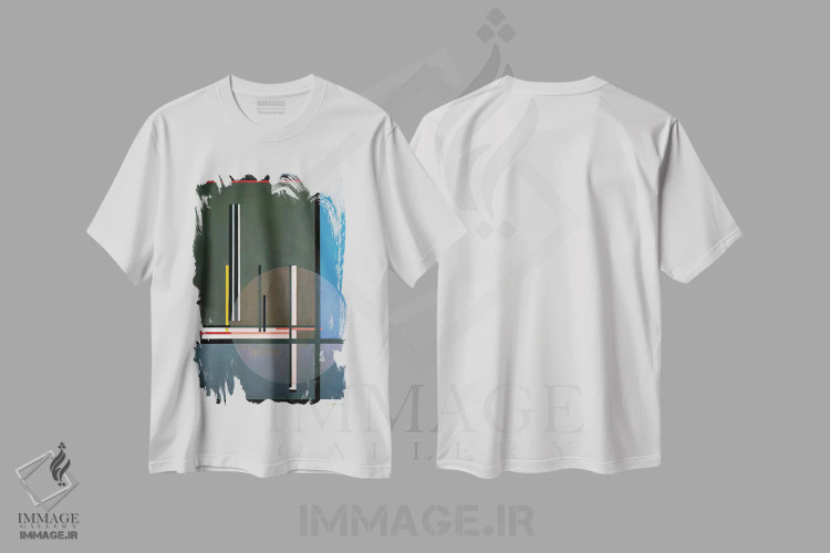تیشرت سفید طرح دار – تیشرت مدرن ,اِل آی اس، اثر لازلو موهولی-ناگی فروشگاه ایماژ