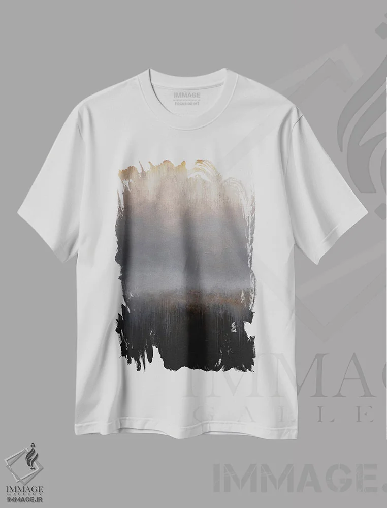 تیشرت سفید طرح دار – تیشرت انتزاعی ,اکنون ما آزادیم اثر لوکاش اولک immage.ir