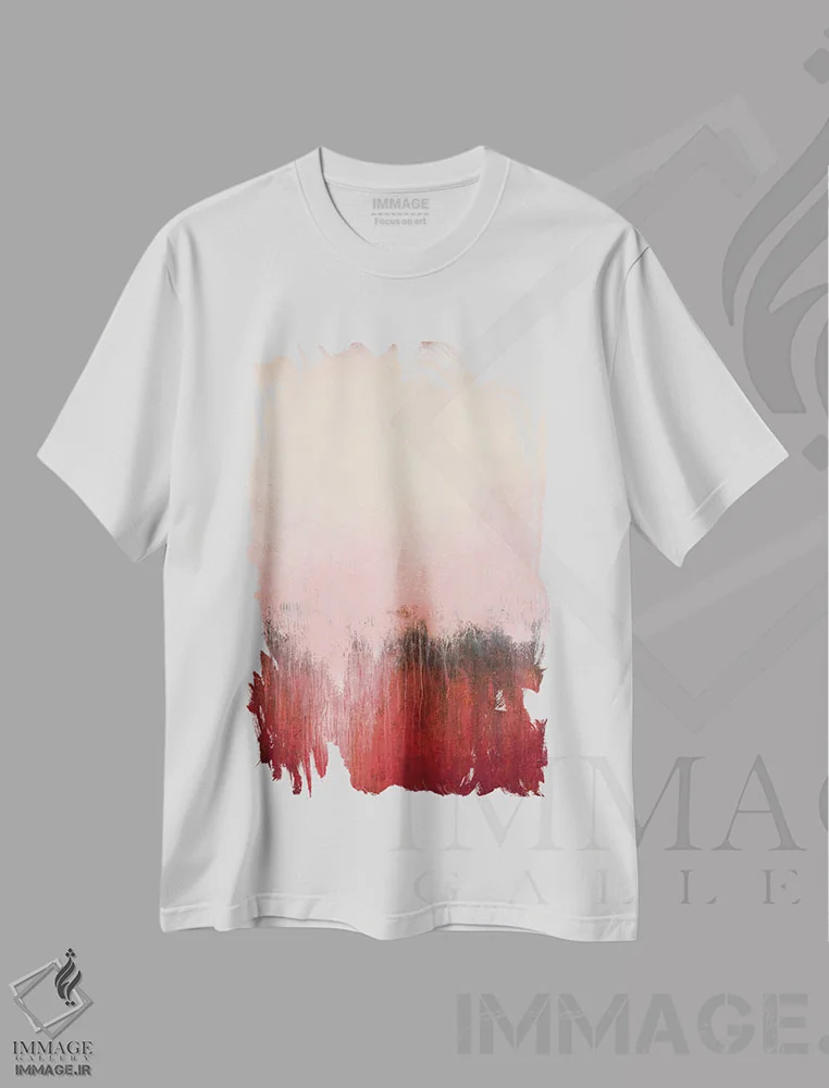 تیشرت سفید طرح دار – تیشرت انتزاعی ,عمق کم اثر لوکاش اولک فروشگاه ایماژ