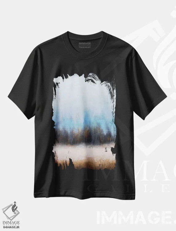تیشرت مشکی طرح دار – تیشرت هنری ,چیزی بگو اثر لوکاش اولک فروشگاه ایماژ