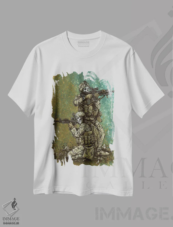 تیشرت سفید طرح دار – تیشرت فانتزی ,پشتت هستم اثر دیوید لوزو فروشگاه ایماژ