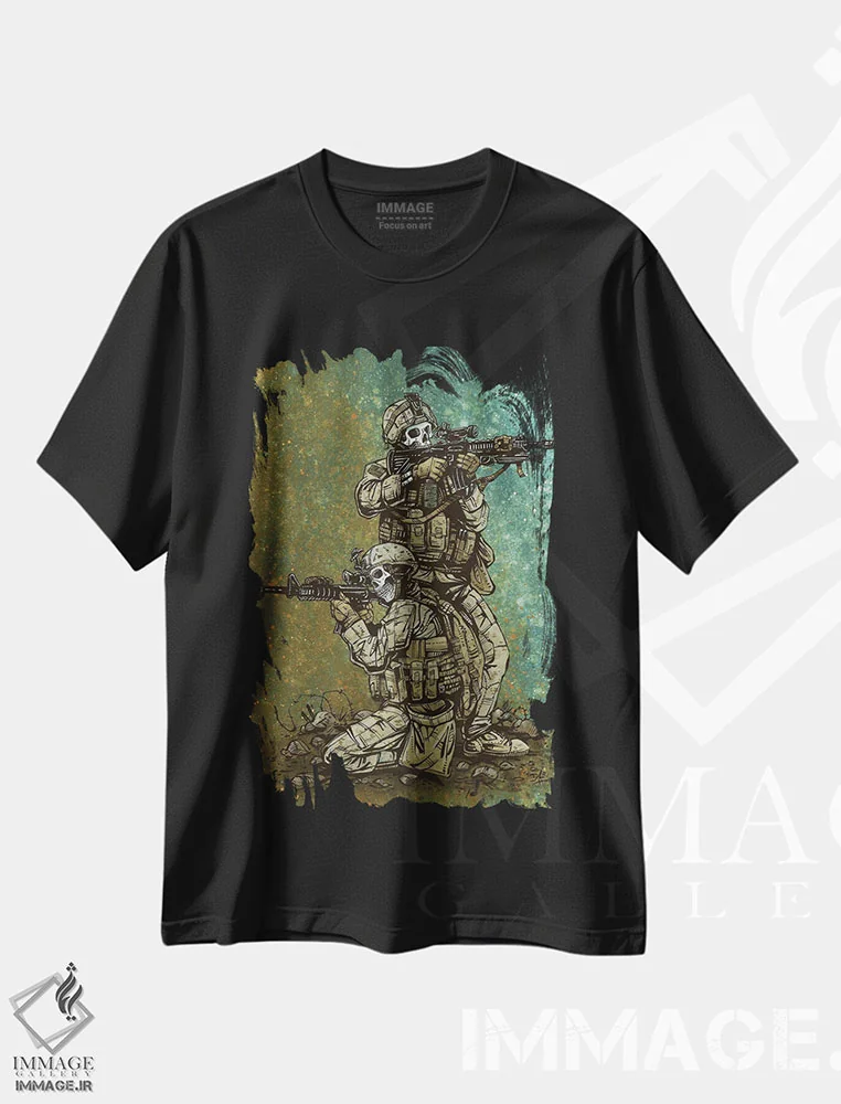 تیشرت مشکی طرح دار – تیشرت فانتزی ,پشتت هستم اثر دیوید لوزو immage.ir