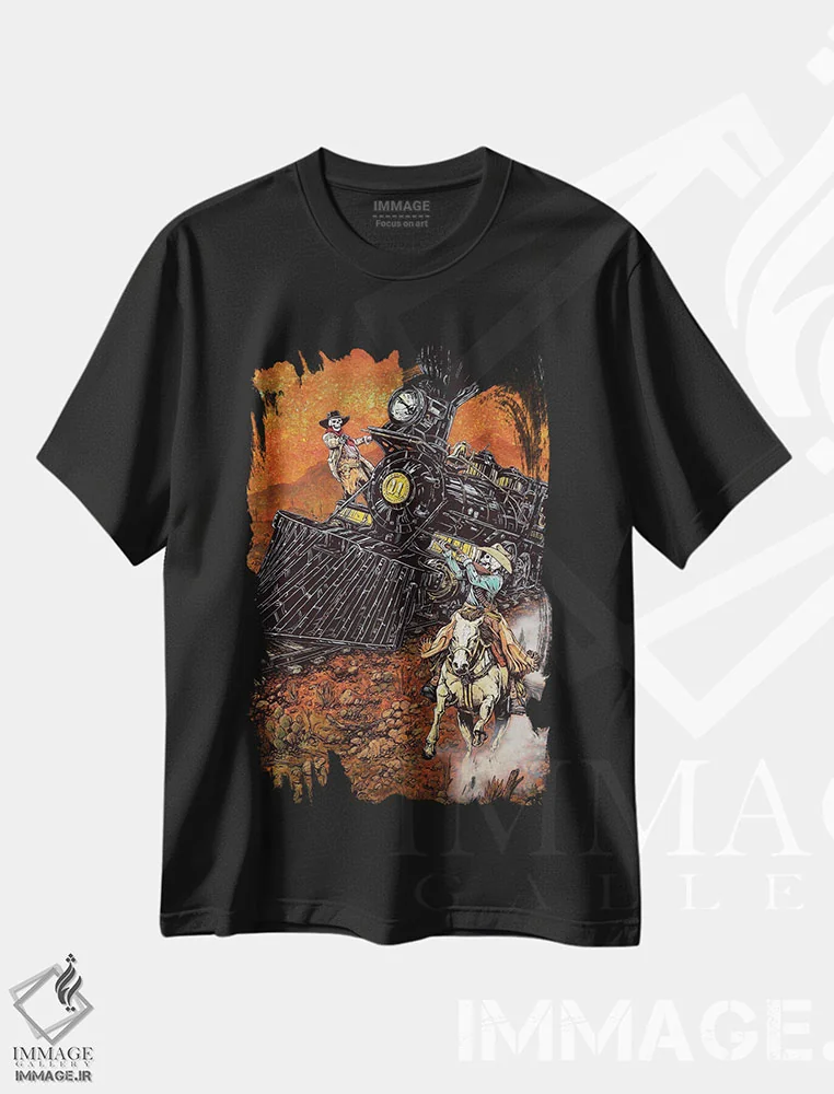 تیشرت مشکی طرح دار – تیشرت وینتیج ,سرب و آهن اثر دیوید لوزو immage.ir