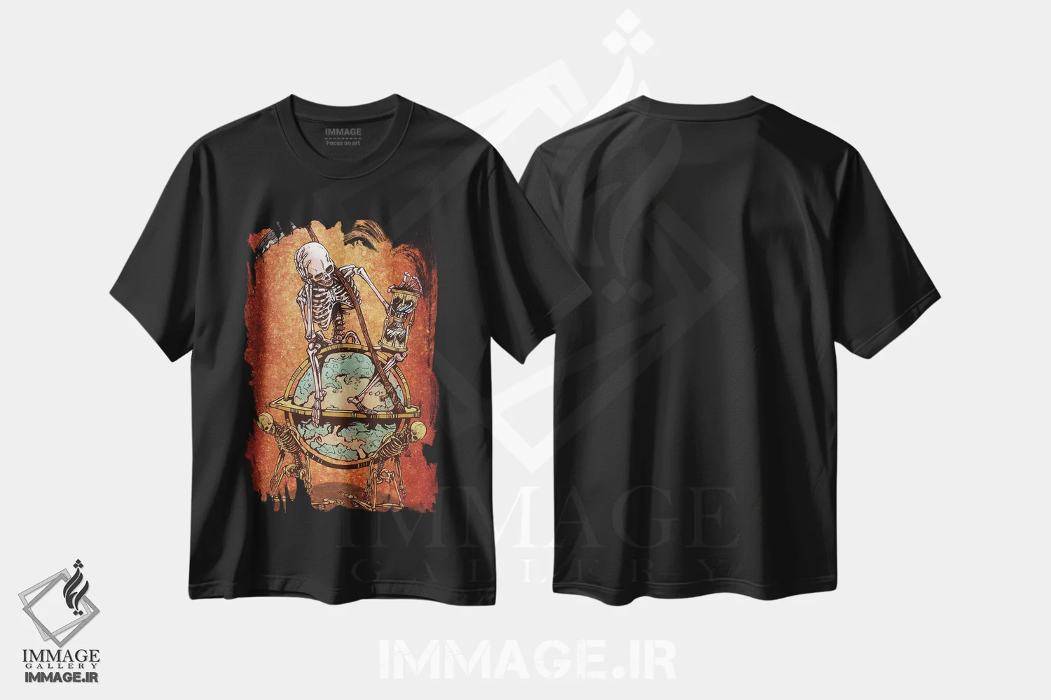 تیشرت مشکی طرح دار – تیشرت انتزاعی ,یاد مرگ اثر دیوید لوزو immage.ir