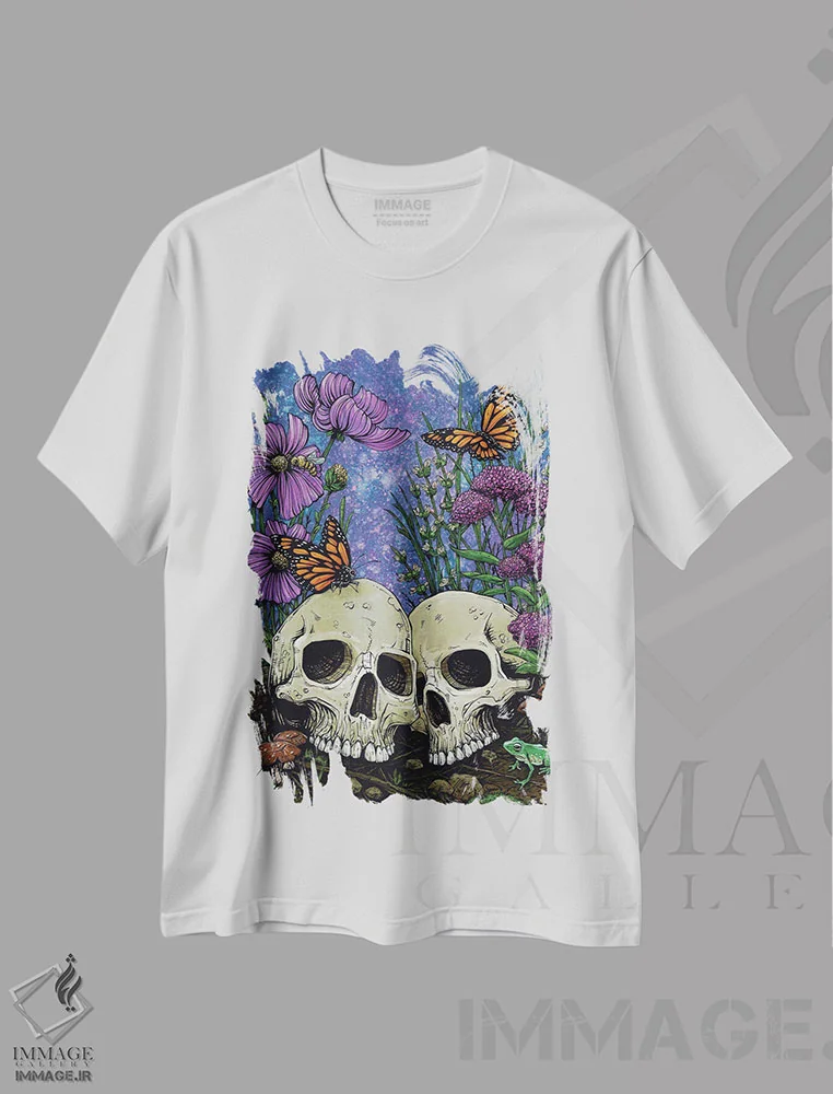 تیشرت سفید طرح دار – تیشرت فانتزی ,برای همیشه با هم اثر دیوید لوزو immage.ir