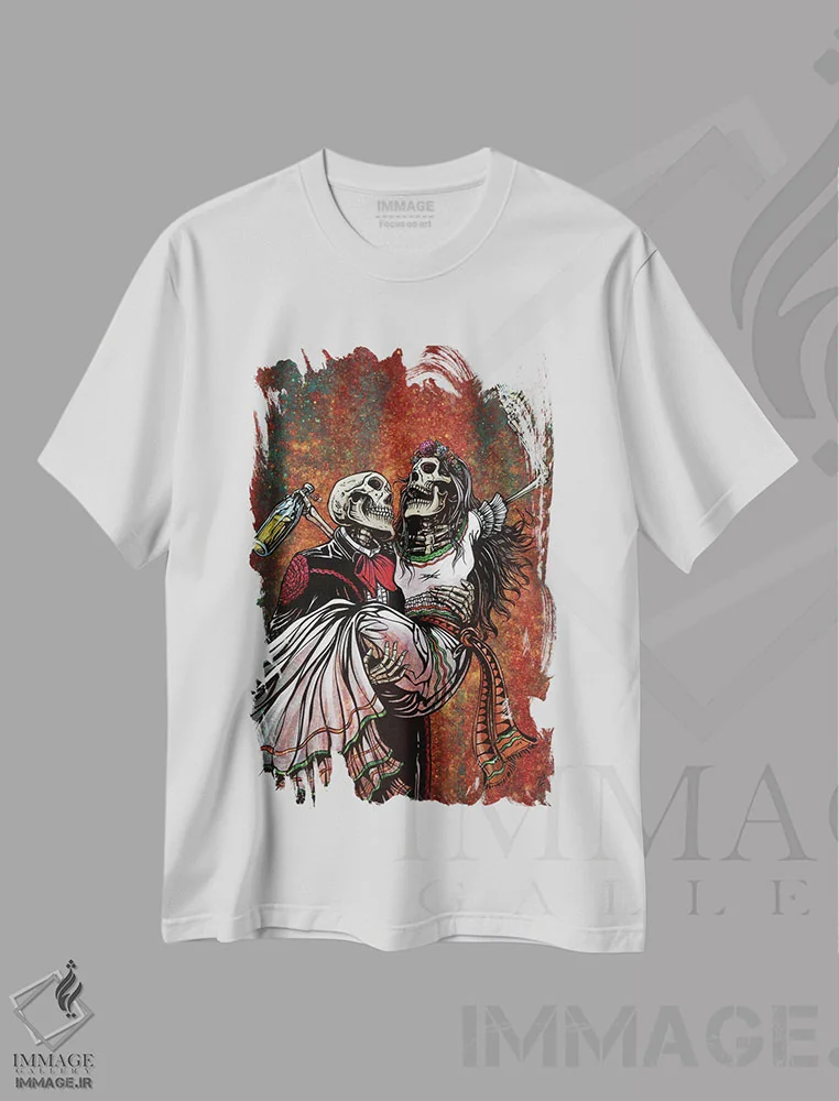 تیشرت سفید طرح دار – تیشرت طنز ,به سلامتی اثر دیوید لوزو immage.ir